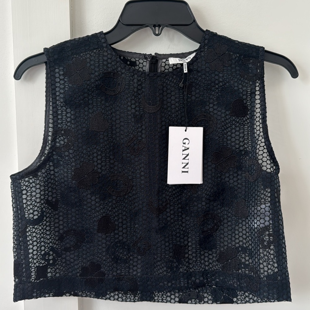 NWT Ganni Black Top Size XS